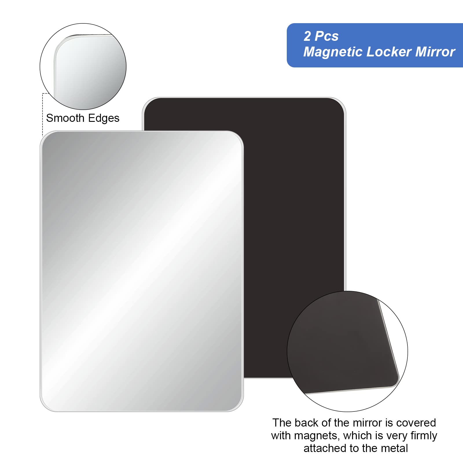 Foto 4 pulgar | Espejo Magnético Bulu Rectangular De Cristal Auténtico, 2 Unidades - Venta Internacional.