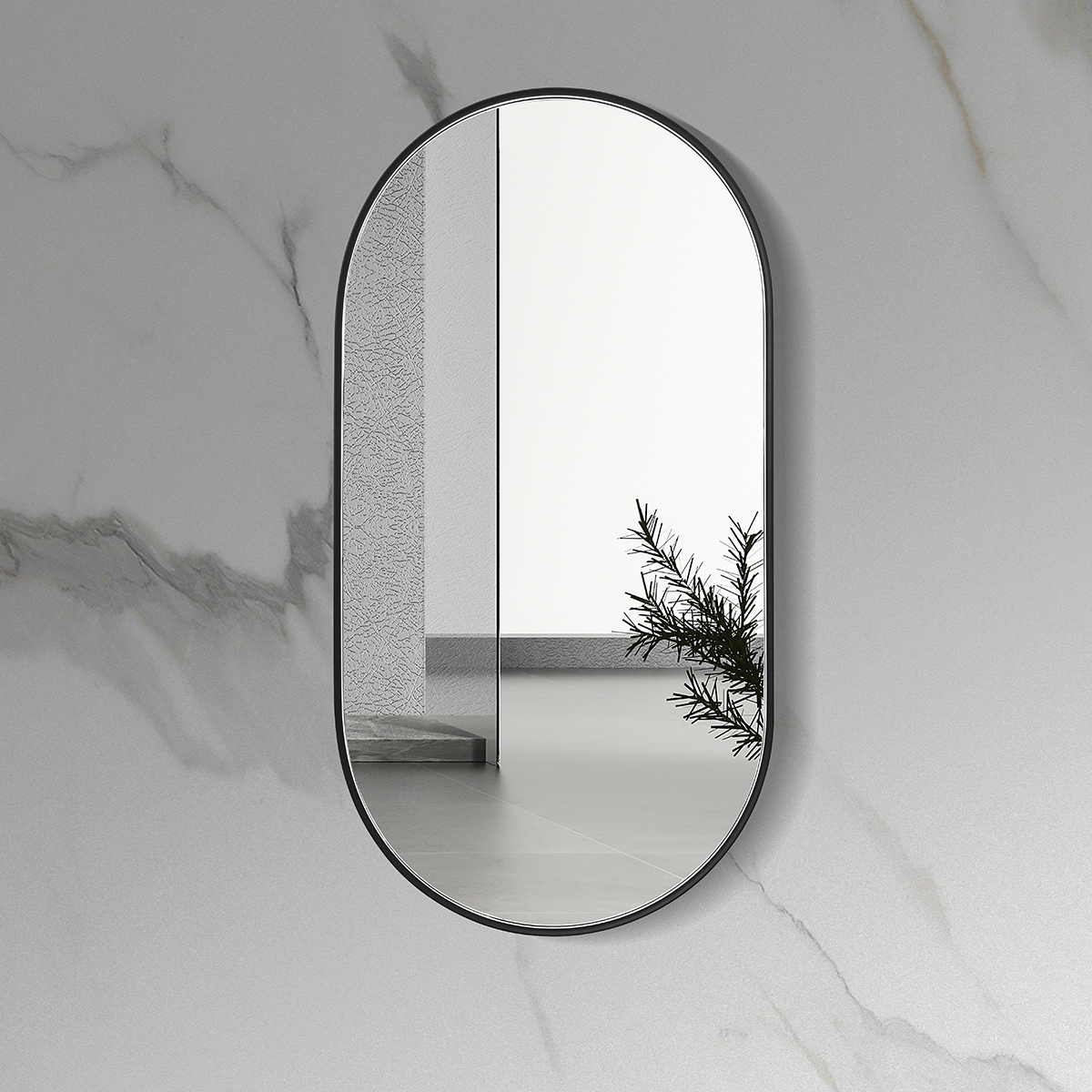 Foto 1 | Espejo Decorativo Mobi Cala L-m01 Negro Ovalado