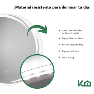Foto 5 | Espejo con Luz Led Rectangular Sistema Touch