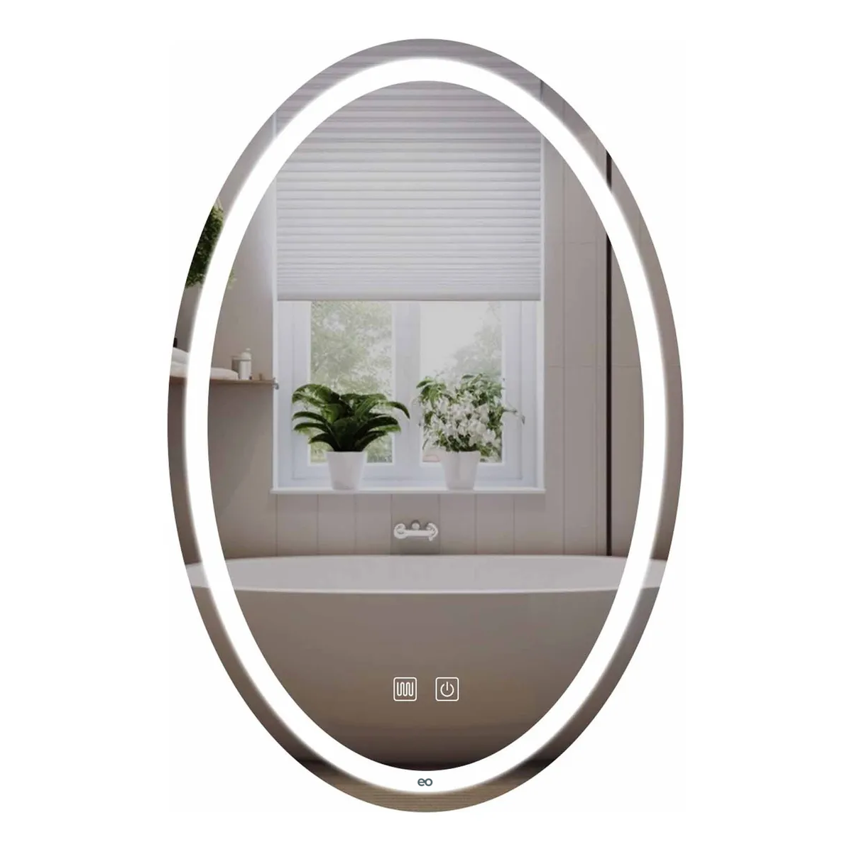 Foto 2 pulgar | Espejo Inteligente Touch Oval Eo Safe Imports Esi-18926 Plata