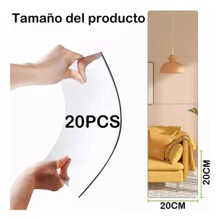 Foto 2 | Espejos Decorativos Pared Autoadhesivo Vinilos 20*20cm 20pcs Eo Safe Imports Esi-18928 Plata