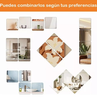 Foto 3 | Espejos Decorativos Pared Autoadhesivo Vinilos 20*20cm 20pcs Eo Safe Imports Esi-18928 Plata