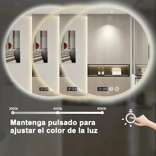 Foto 3 | Espejo Led Baño Touch 3 Modo Con Función Antivaho 40*40cm Redondo Eo Safe Imports Esi-18927 Plata