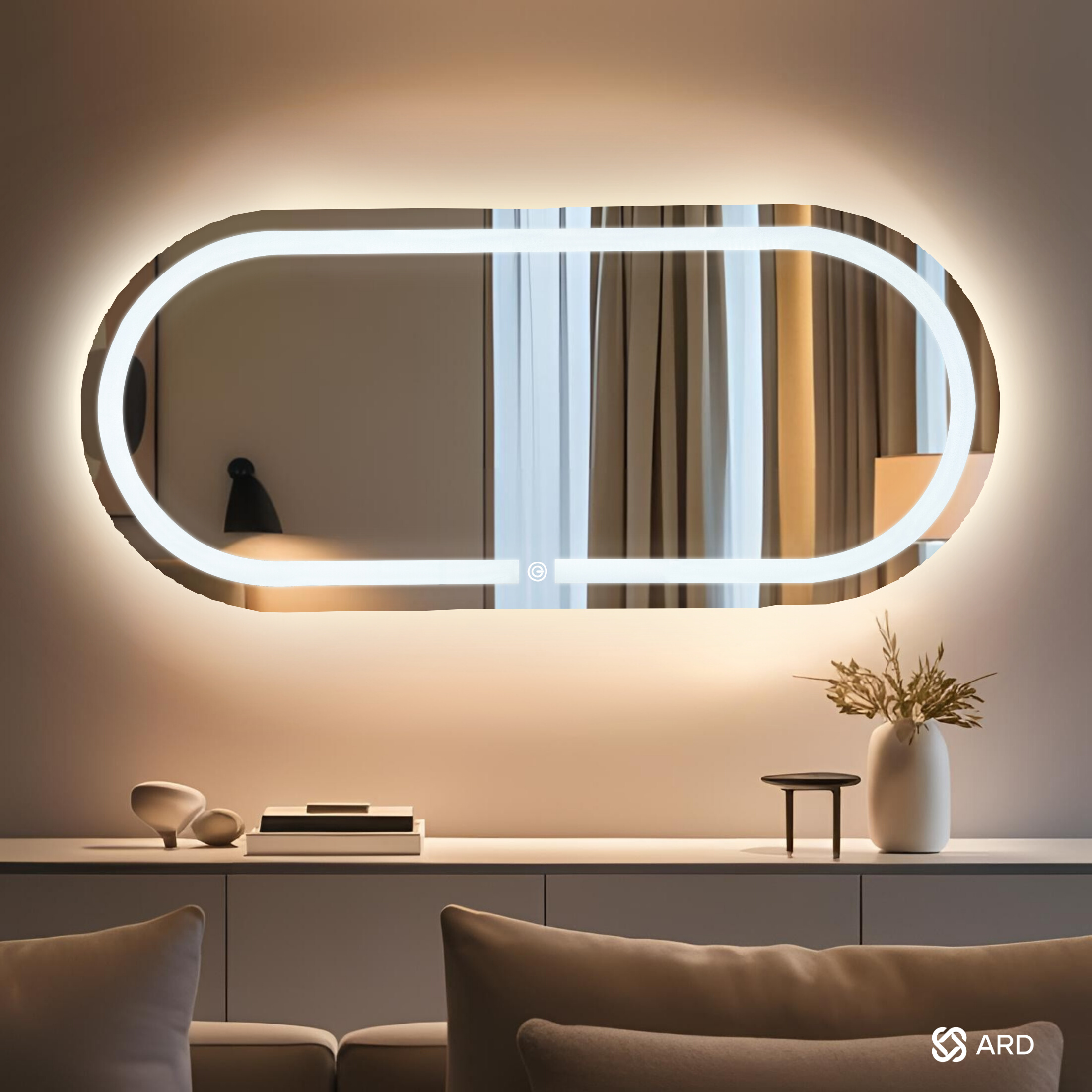 Foto 6 pulgar | Espejo Led Ard Glanz Luminous Oval Elegance 52 X 120