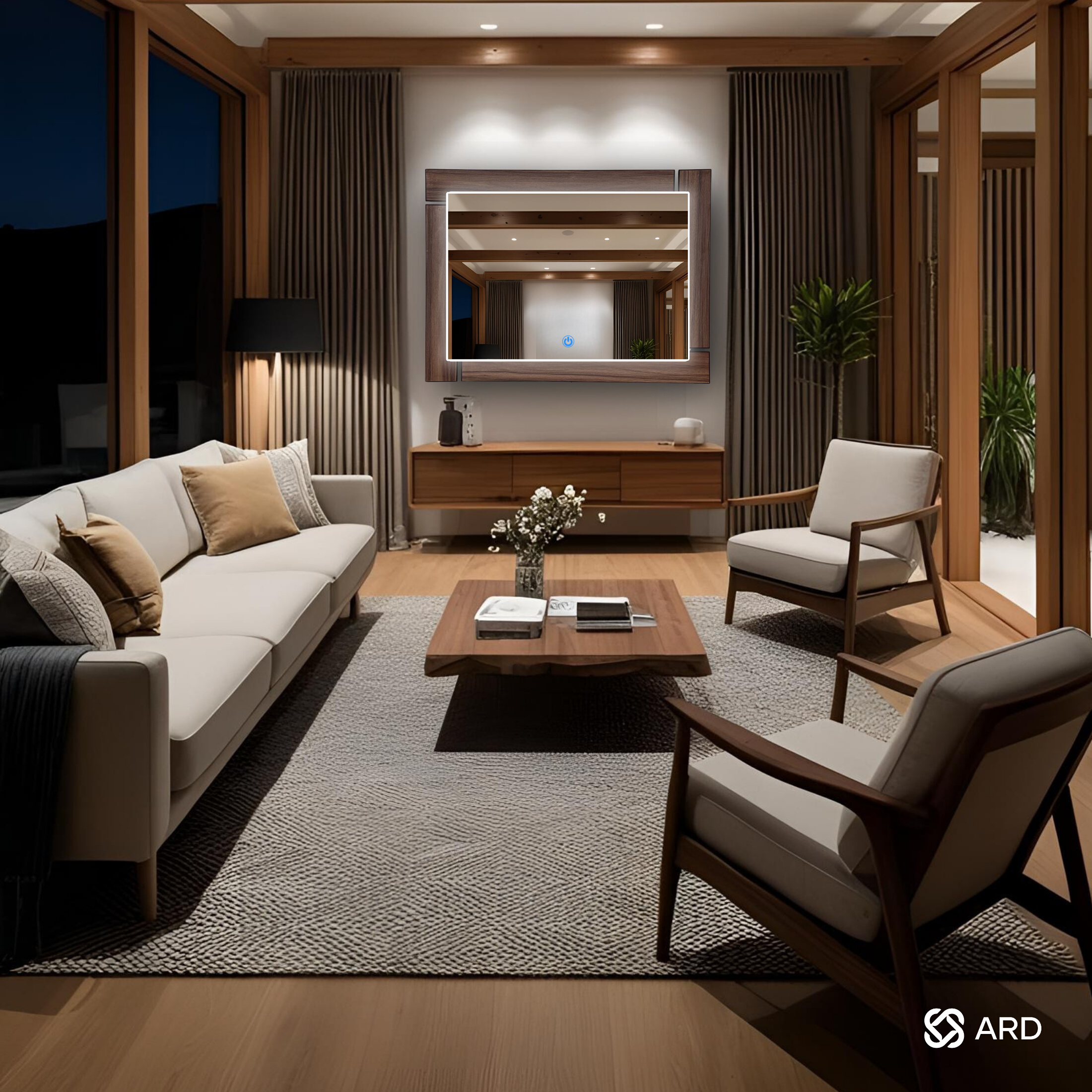 Foto 6 pulgar | Espejo Led Ard Glanz Luminous Oak 96 X 78