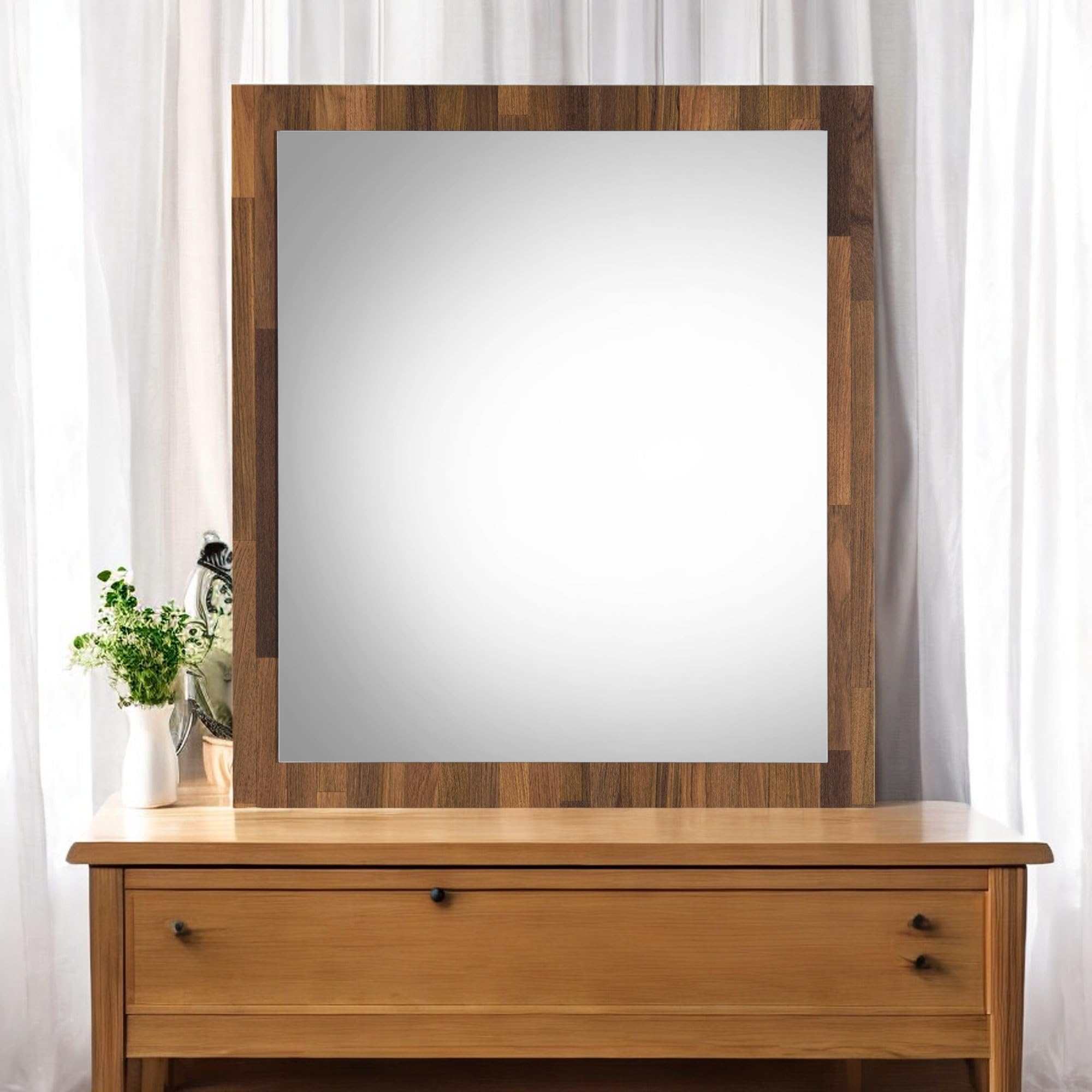 Foto 4 | Aparador Con Espejo Acme Hestia Rectangular Con Marco De Madera De Nogal - Venta Internacional.