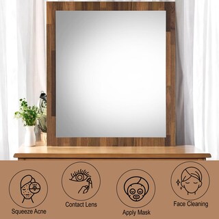 Foto 5 | Aparador Con Espejo Acme Hestia Rectangular Con Marco De Madera De Nogal - Venta Internacional.