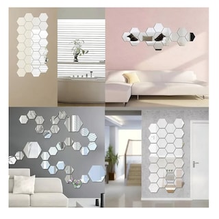 Foto 4 | Juego De Espejos De Pared Acrílicos Con Pegatina Belug, 90 Piezas Plata