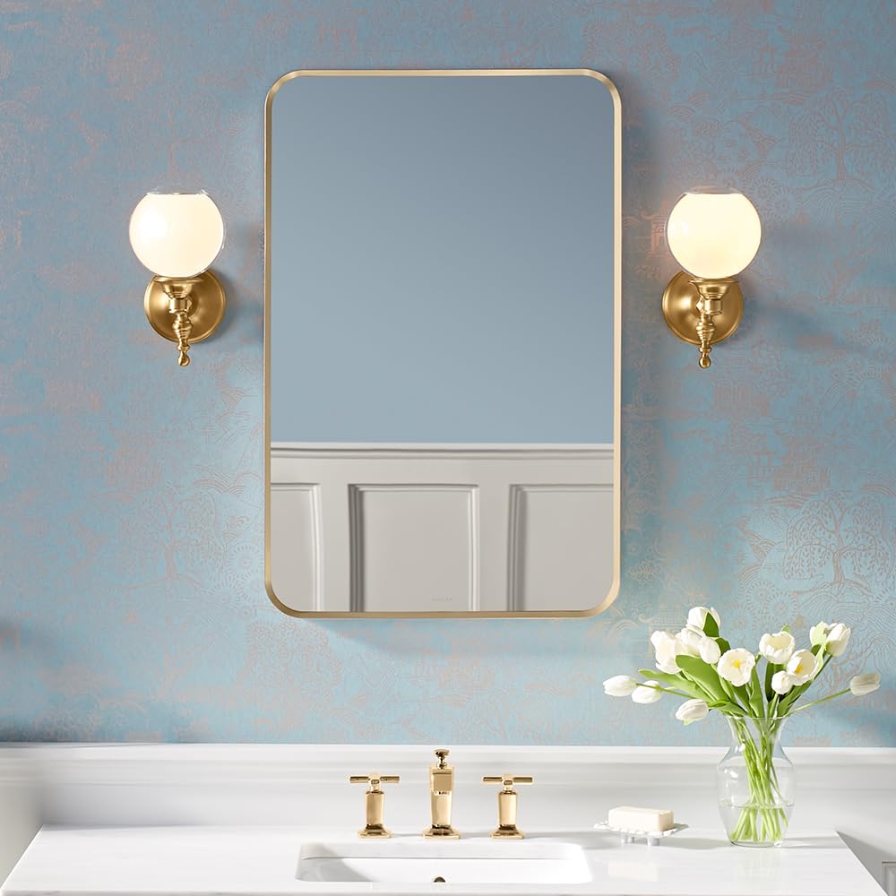 Foto 2 pulgar | Espejo De Pared Kohler Essential Rectangular 56 X 86 Cm Dorado - Venta Internacional.