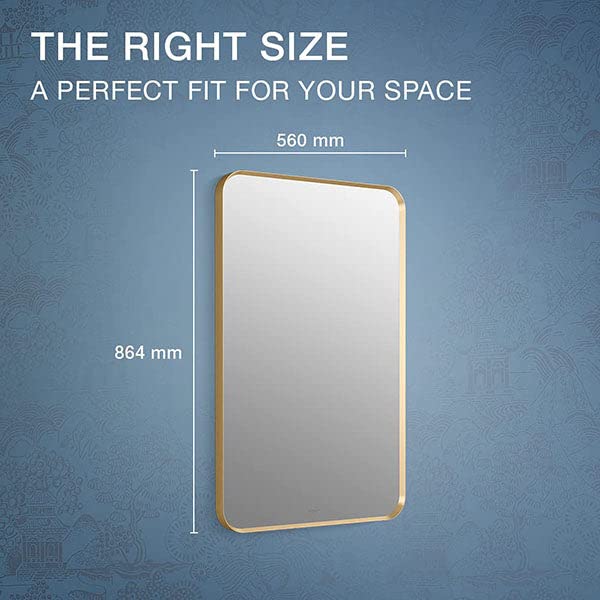 Foto 4 pulgar | Espejo De Pared Kohler Essential Rectangular 56 X 86 Cm Dorado - Venta Internacional.