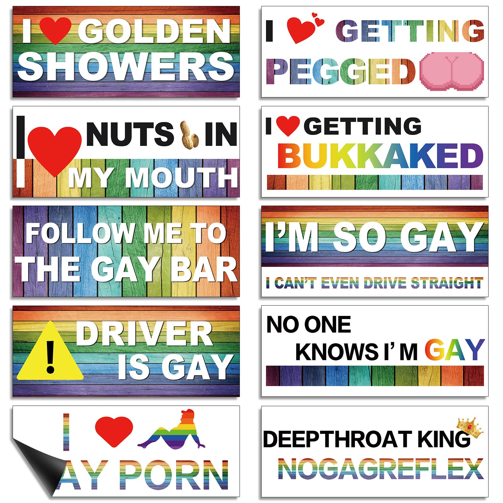 Pegatinas Divertidas Para Coche Lgbt De Frienda, 10 Unidades - Venta Internacional.