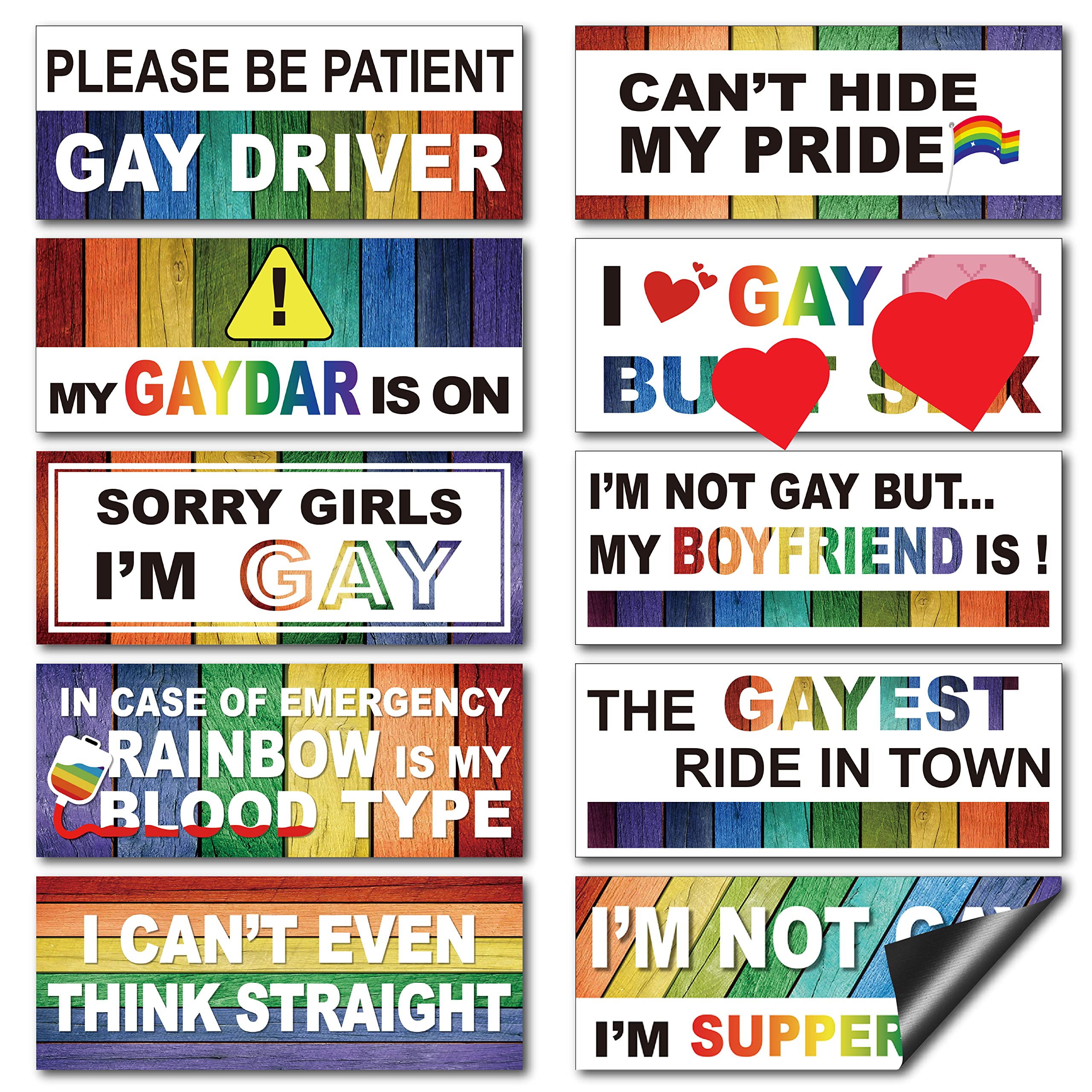Foto 2 pulgar | Pegatinas Divertidas Para Coche Lgbt De Frienda, 10 Unidades - Venta Internacional.