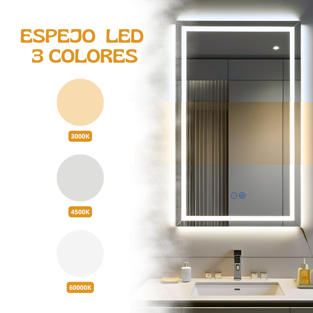 Foto 3 pulgar | Espejo De Pared Led