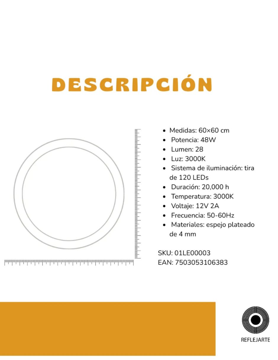 Foto 4 pulgar | Espejo Vortex Con Luz Led Decorativo