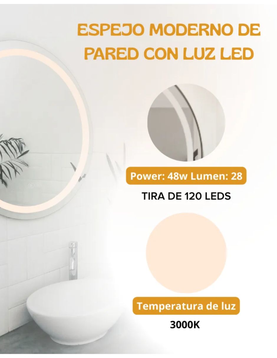 Foto 5 | Espejo Vortex Con Luz Led Decorativo