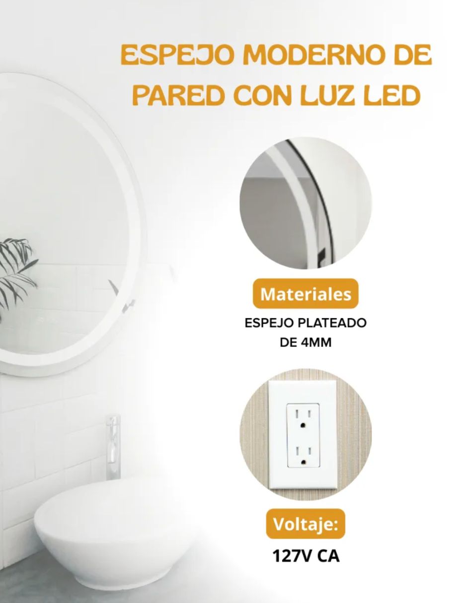 Foto 6 | Espejo Vortex Con Luz Led Decorativo