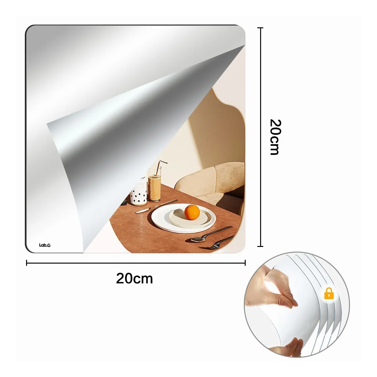 Foto 3 pulgar | Espejos Decorativos Para Pared Adhesivo Acrílico Instillable 8pz Lab.g Plata