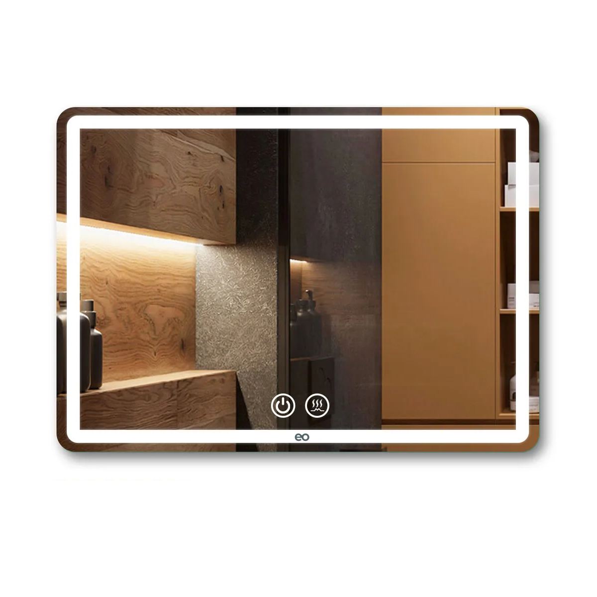 Foto 2 pulgar | Espejo Led De Baño Antivaho Touch Tricolor De 50 X 70 Cm  Eo Safe Imports Esi-20467 Plata