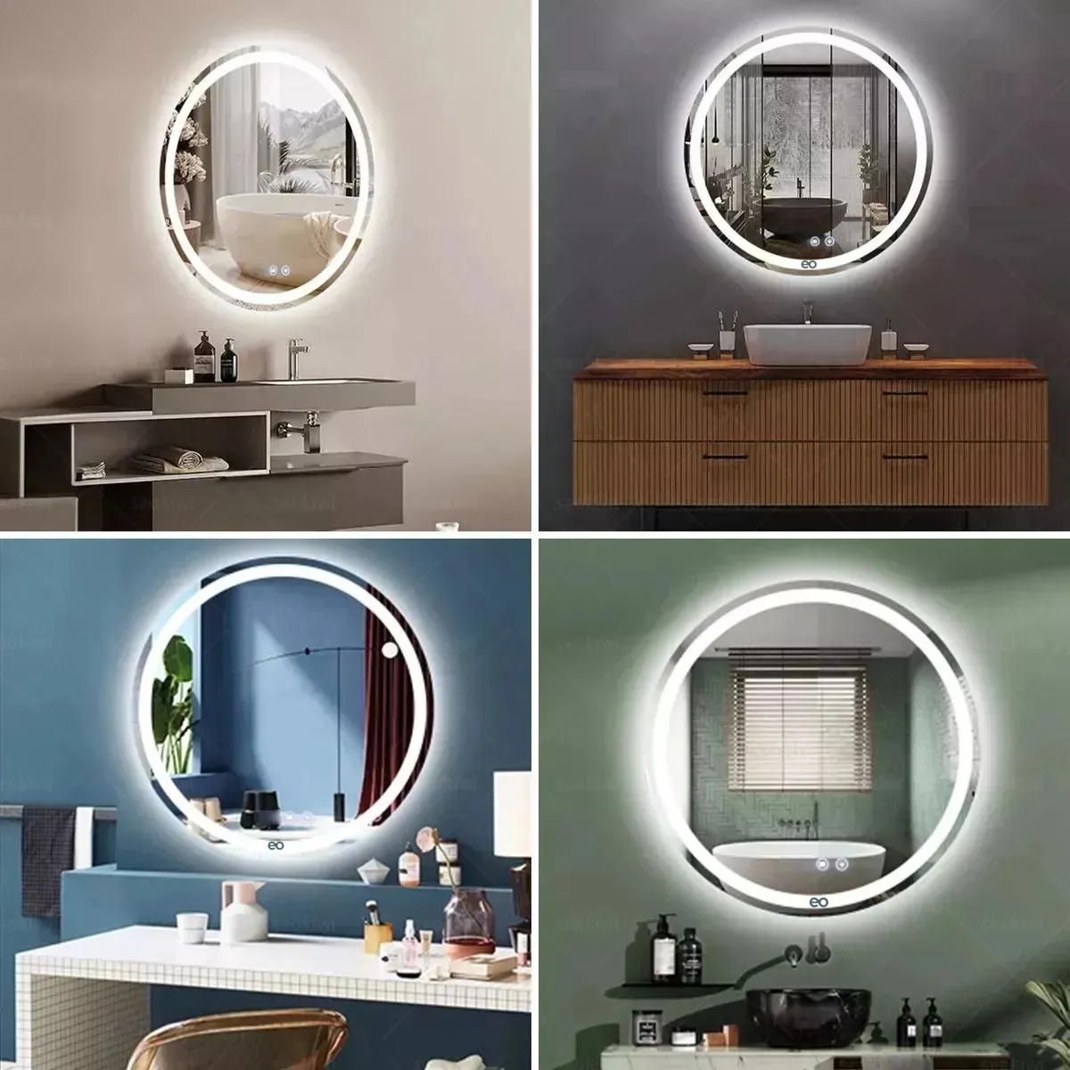 Foto 4 pulgar | Espejo Inteligente Baño 3modo Touch Modern 60*60 Cm Antivaho Eo Safe Imports Esi-20530 Plata