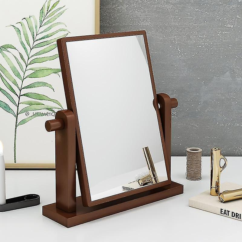 Foto 4 pulgar | Espejo De Maquillaje Huoguo  Estilo Nórdico  Marco De Madera  Marrón - Venta Internacional.