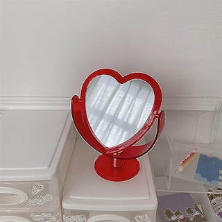 Foto 5 | Espejo De Maquillaje Espejo Facial Escritorio De Doble Cara Acrílico Rojo - Venta Internacional.