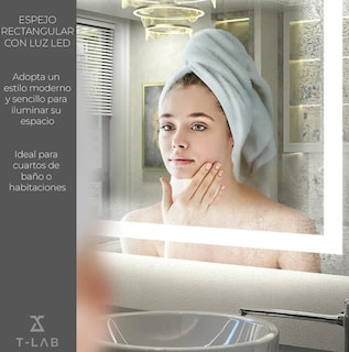 Foto 4 | Espejo Luz Led De Pared Tocador Baño Touch Cambio 3 Luces