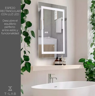 Foto 5 | Espejo Luz Led De Pared Tocador Baño Touch Cambio 3 Luces