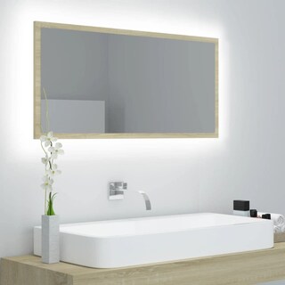 Foto 2 | Espejo Led Para Baño Vidaxl Sonoma Madera Aglomerada De Roble 90 X 8 4 X 37 Cm - Venta Internacional.