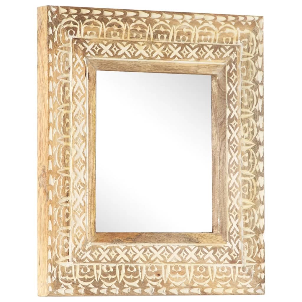 Foto 2 pulgar | Espejo Vidaxl De Mango Macizo  50 X 50 Cm  Tallado A Mano  Marrón - Venta Internacional.