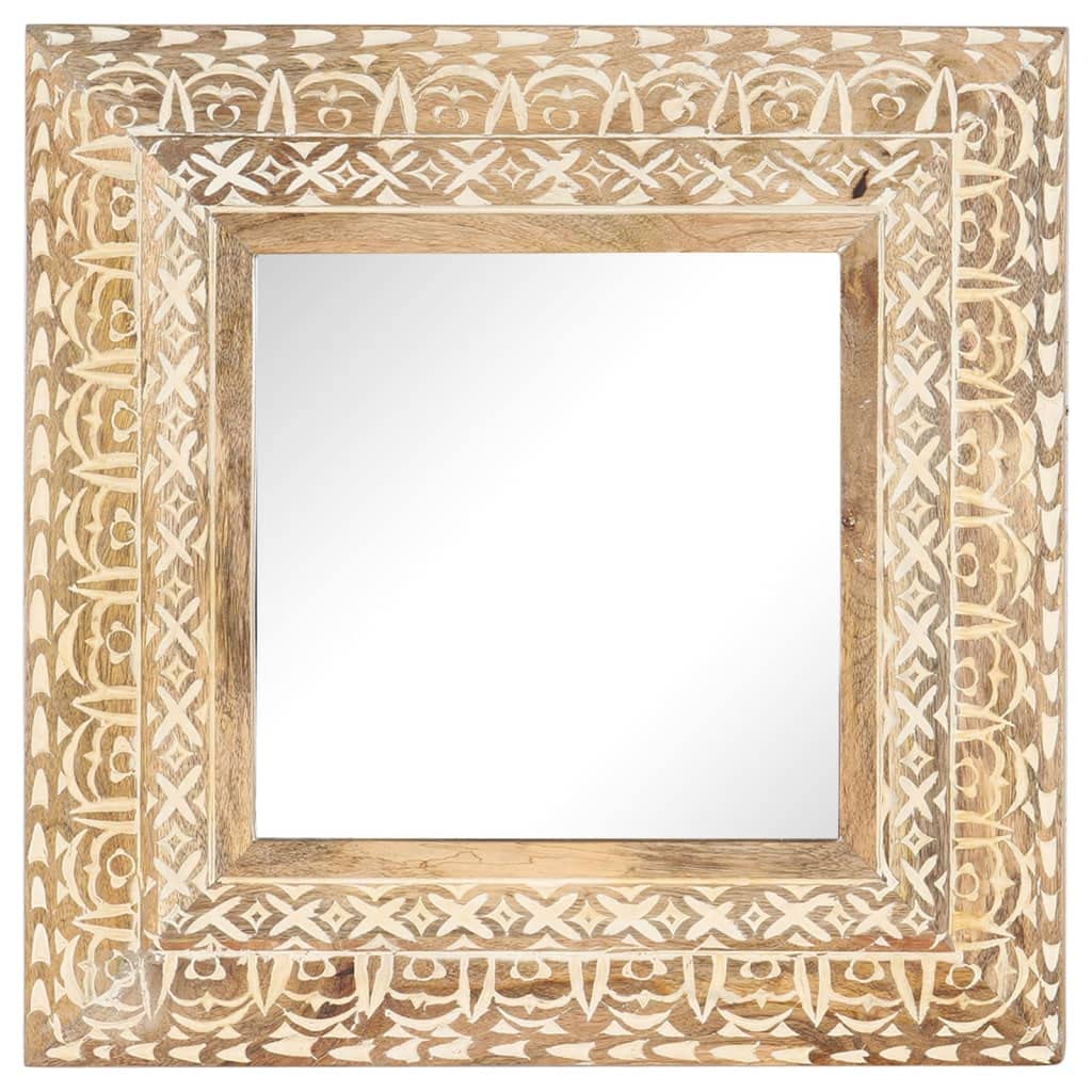 Foto 2 | Espejo Vidaxl De Mango Macizo  50 X 50 Cm  Tallado A Mano  Marrón - Venta Internacional.