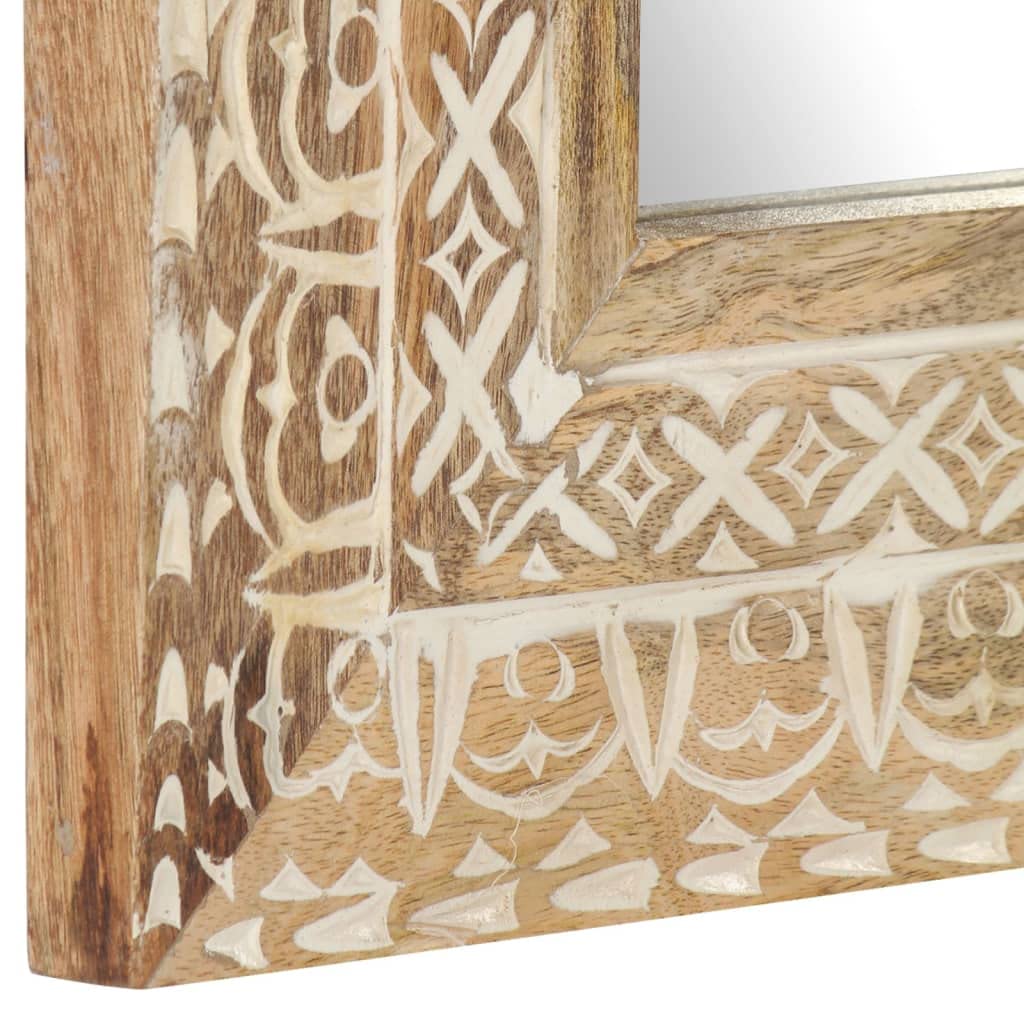 Foto 4 | Espejo Vidaxl De Mango Macizo  50 X 50 Cm  Tallado A Mano  Marrón - Venta Internacional.