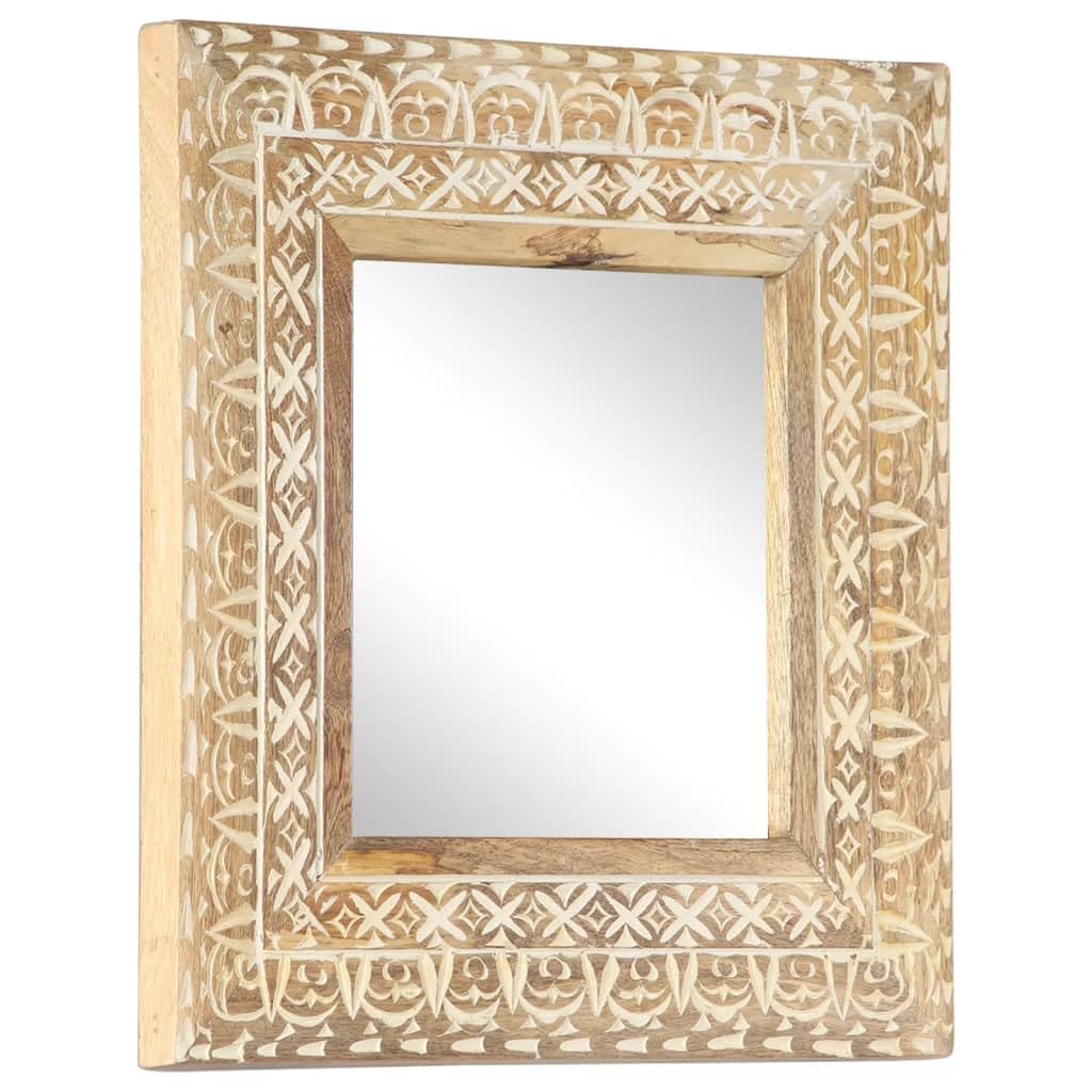 Foto 7 pulgar | Espejo Vidaxl De Mango Macizo  50 X 50 Cm  Tallado A Mano  Marrón - Venta Internacional.