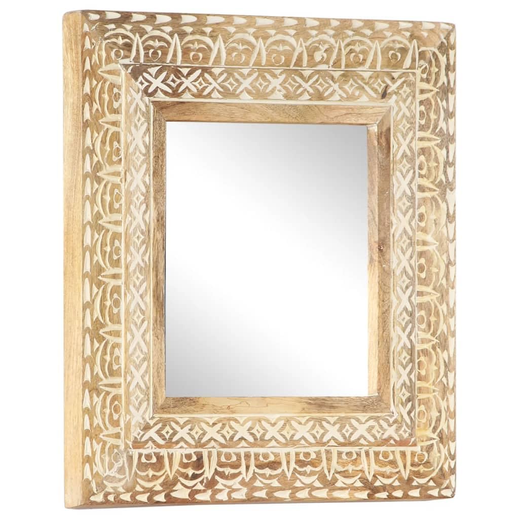Foto 7 | Espejo Vidaxl De Mango Macizo  50 X 50 Cm  Tallado A Mano  Marrón - Venta Internacional.