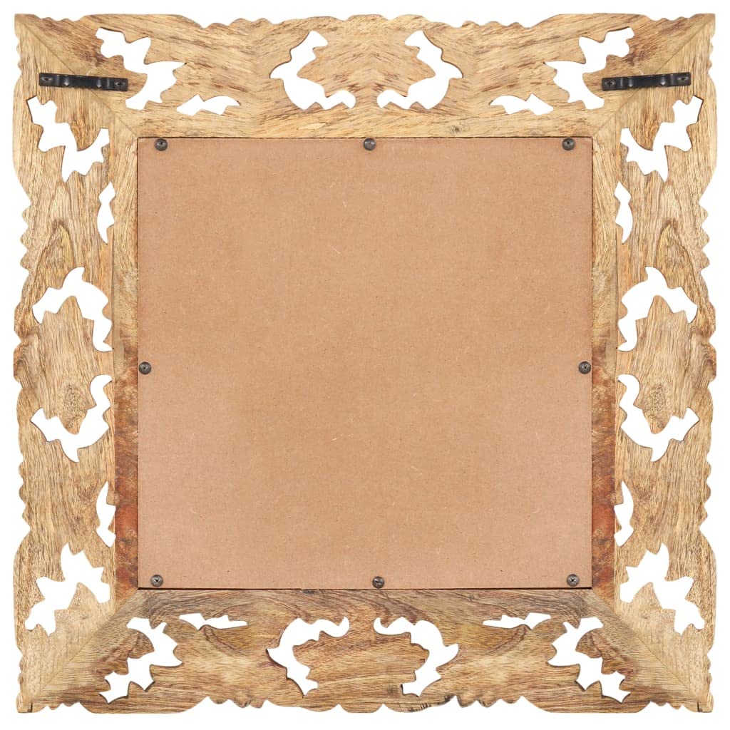 Foto 5 | Espejo Vidaxl De Mango Macizo Marrón Tallado A Mano  50 X 50 Cm - Venta Internacional.