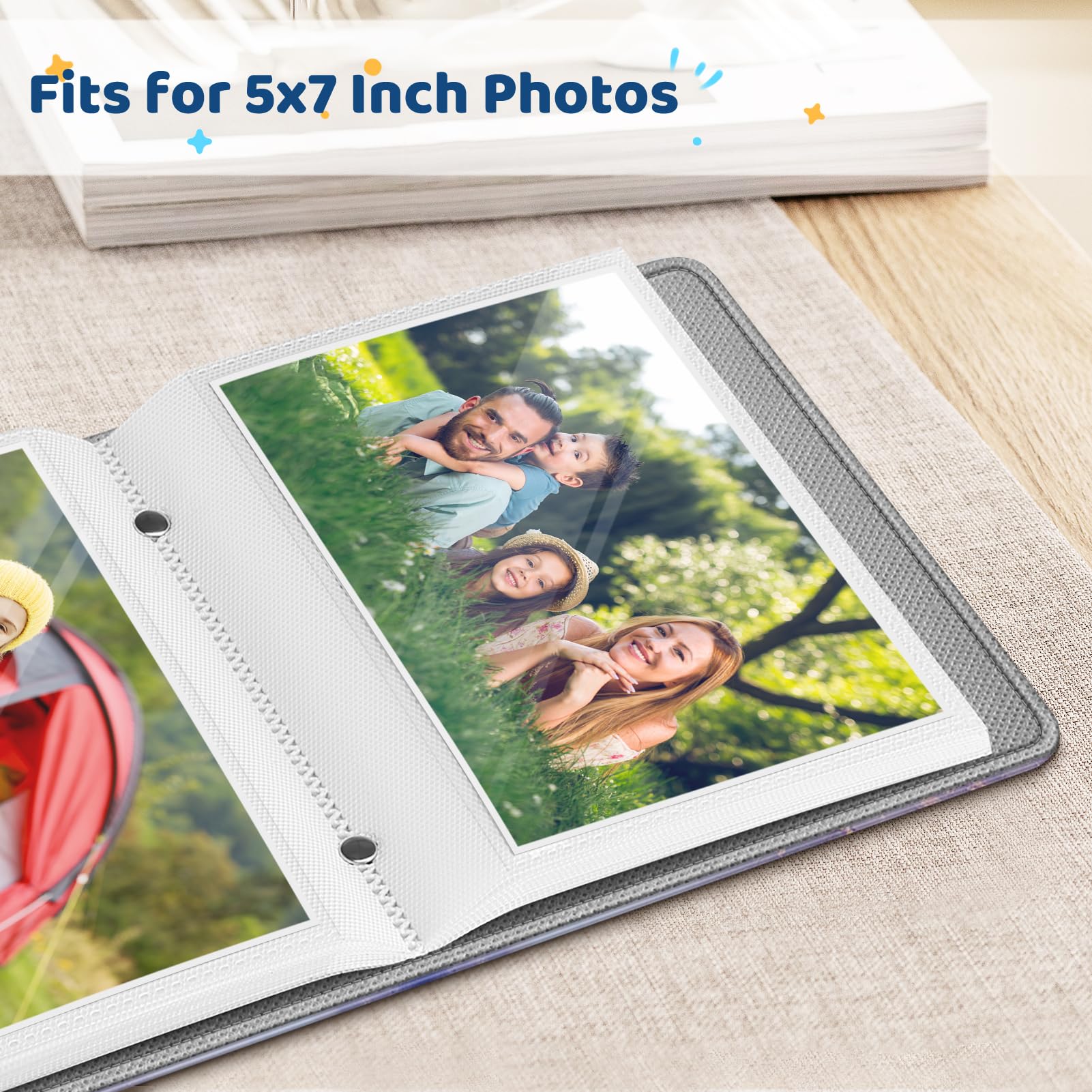 Foto 2 | Álbum De Fotos Fintie, 5 X 7 Fotos, Color Lila, Mármol, Piel Vegana - Venta Internacional.