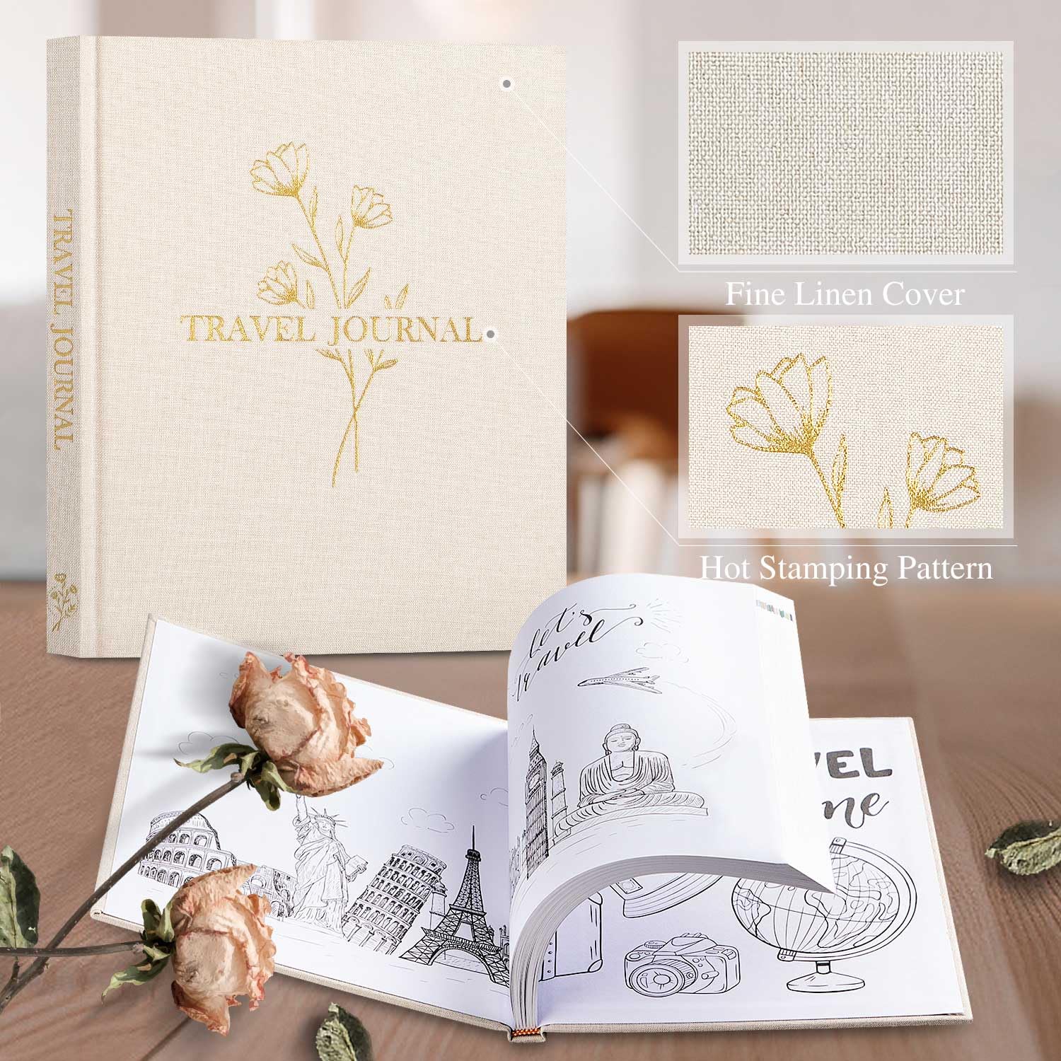 Foto 3 pulgar | Cuaderno Fotográfico De Viaje Lanpn Para Mujer Y Hombre, Color Beige - Venta Internacional.