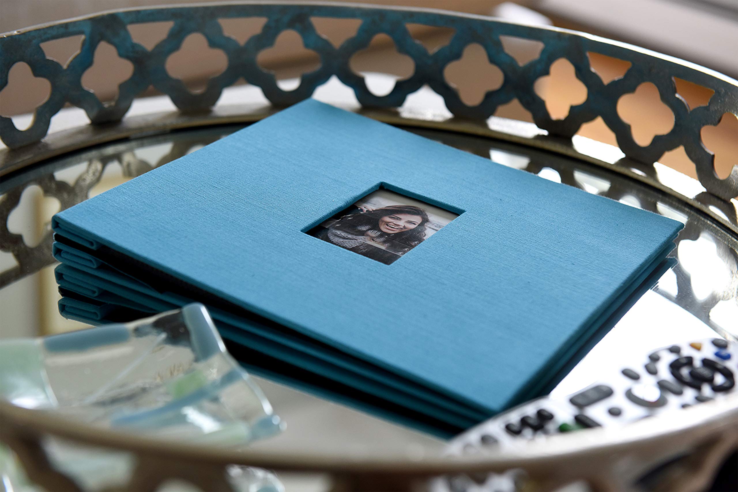 Foto 3 pulgar | Álbum De Fotos Para Álbumes De Recortes, Tapizado En Tela Zincada, 20 X 20 Cm, Color Azul - Venta Internacional.