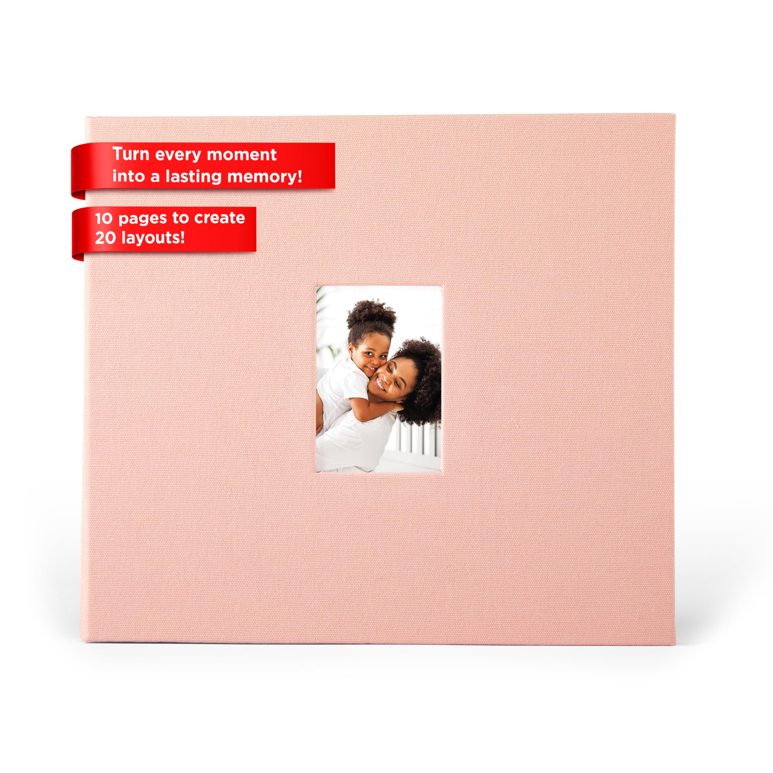 Foto 2 pulgar | Álbum De Fotos Para Álbumes De Recortes, Tapizado En Tela Zincada, 20 X 20 Cm, Color Rosa - Venta Internacional.
