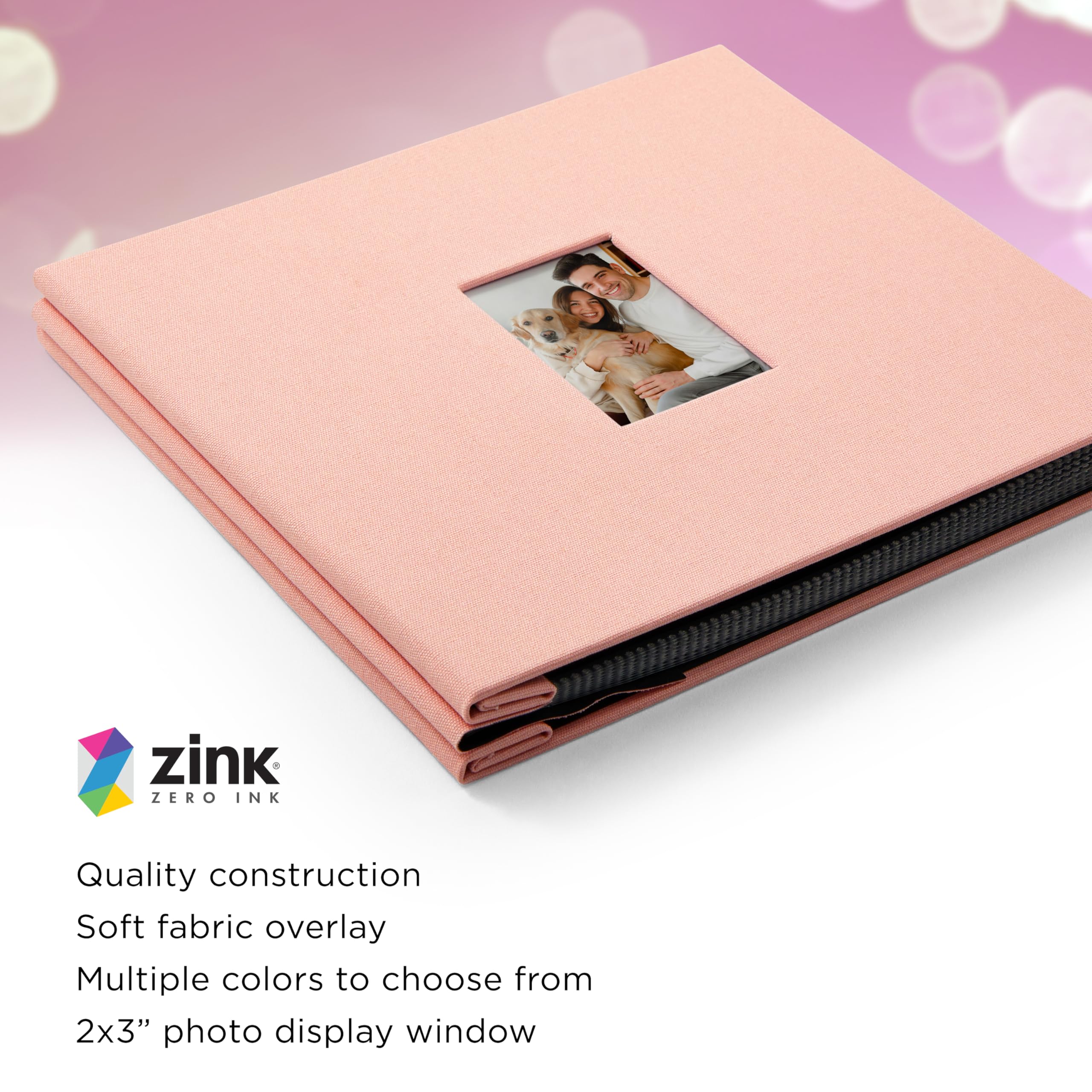 Foto 6 pulgar | Álbum De Fotos Para Álbumes De Recortes, Tapizado En Tela Zincada, 20 X 20 Cm, Color Rosa - Venta Internacional.