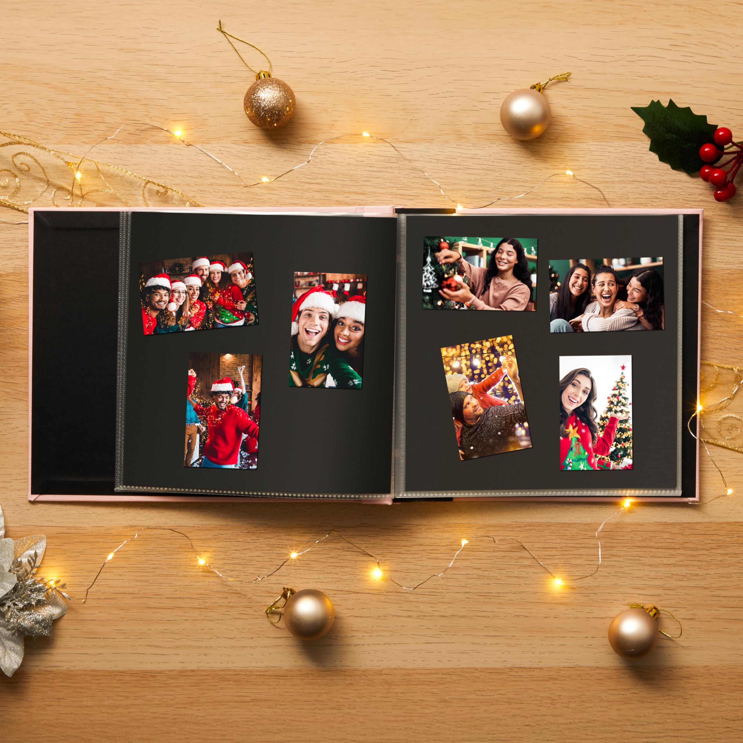 Foto 7 | Álbum De Fotos Para Álbumes De Recortes, Tapizado En Tela Zincada, 20 X 20 Cm, Color Rosa - Venta Internacional.