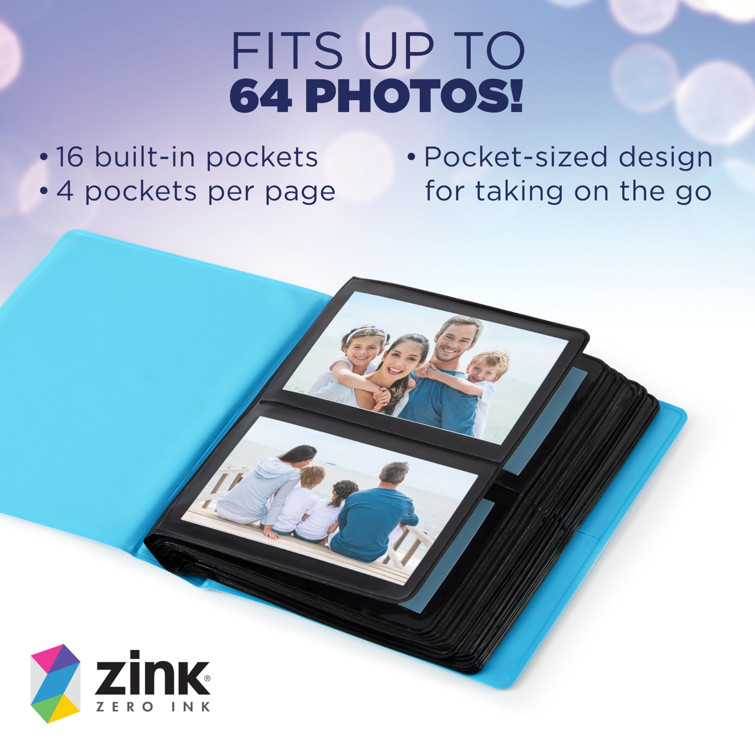 Foto 4 pulgar | Álbum De Fotos Zink 2x3 Mini Con 64 Bolsillos Para Papel Zink Zero Ink - Venta Internacional.