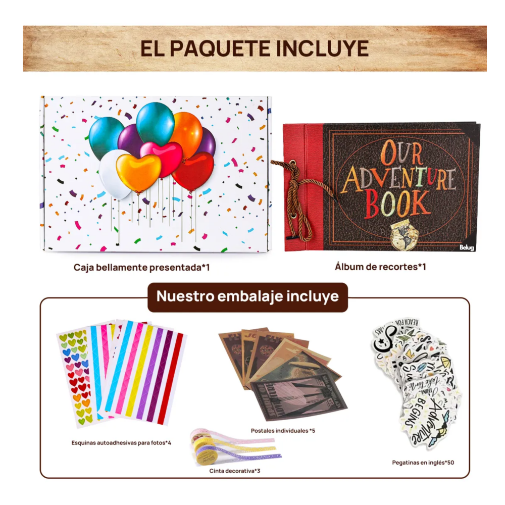 Foto 4 pulgar | Libro De Aventuras Belug  Up Hecho A Mano Blanco Globos