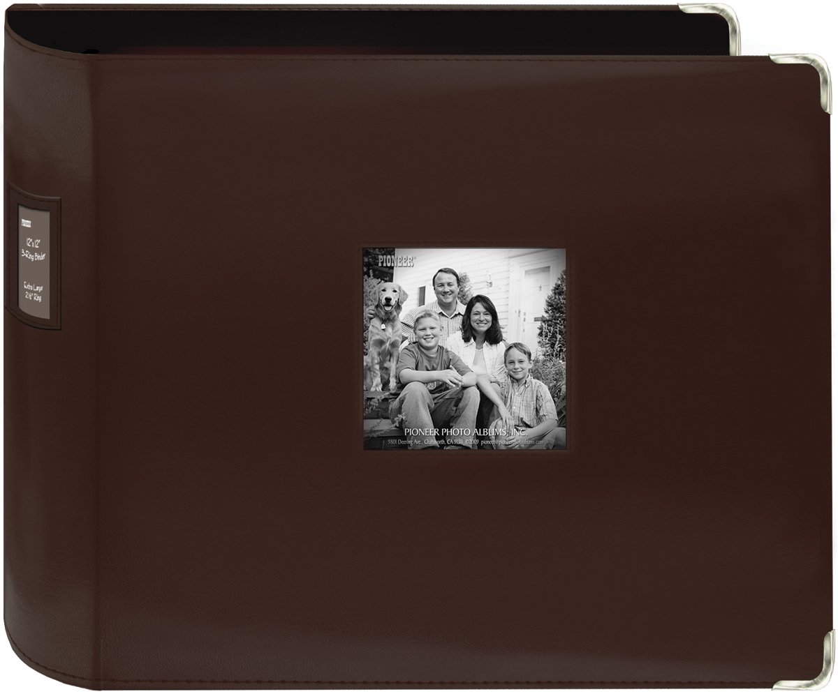 Álbum De Recortes Pioneer De Piel Sintética Cosida Con 3 Anillos, 12 X 12 Pulgadas, Marrón - Venta Internacional.