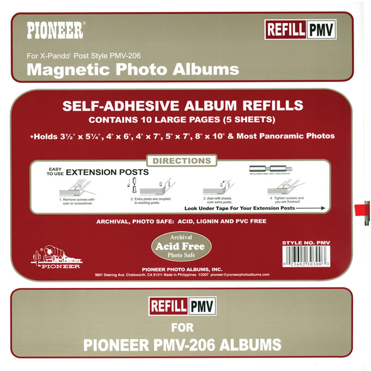 Foto 4 | Páginas De Recarga Magnéticas Para Álbumes De Fotos Pioneer Pmv-206, 30 Hojas - Venta Internacional.