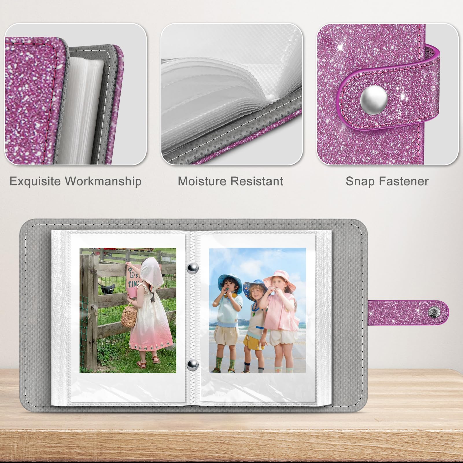 Foto 4 pulgar | Álbum De Fotos Fintie Mini Para Películas De 2 X 3 Pulgadas, 52 Bolsillos, Color Morado - Venta Internacional.
