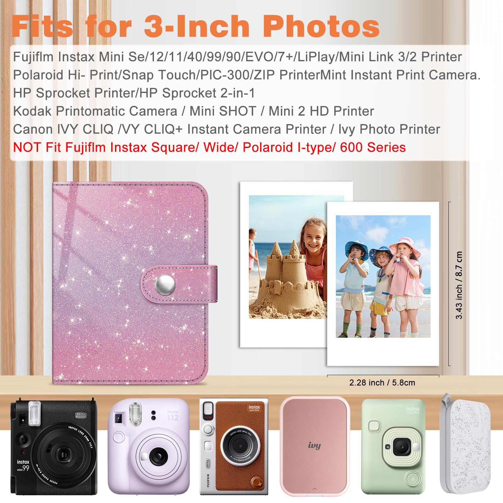 Foto 3 pulgar | Álbum De Fotos Fintie Mini Para Películas De 2 X 3 Pulgadas, 52 Bolsillos - Venta Internacional.