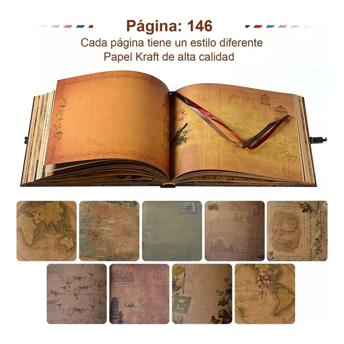 Foto 5 pulgar | Album De Fotos Retro  Con 150 Paginas  Libro De Aventuras Lab.g Marrón