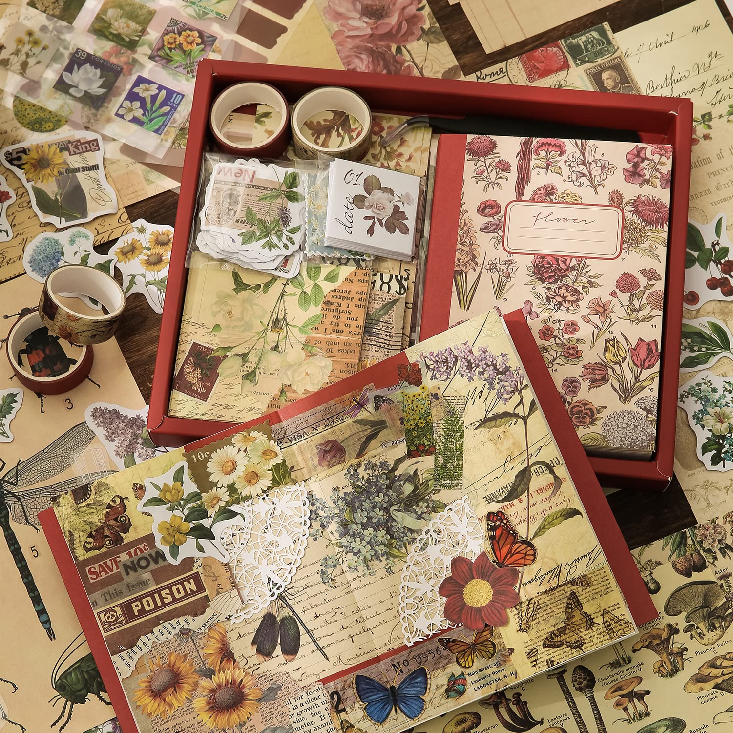 Foto 6 | Kit De Suministros Para Álbumes De Recortes Emmoolife Vintage Aesthetic - Venta Internacional.