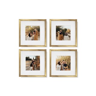 Foto 1 | Set De 4 Marcos Para Fotografías Paspartú Frames Marco Dorado Con Cristal