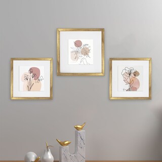 Foto 2 | Set de 3 Marcos para Fotografías Paspartú Frames Marco Dorado con Cristal